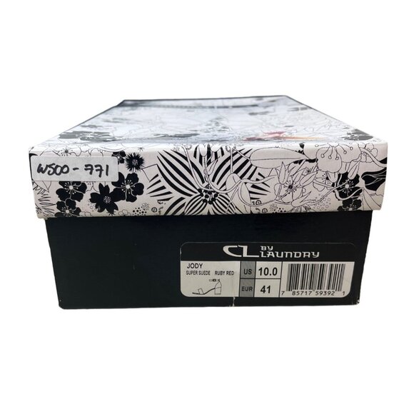 CL By Laundry Women's Ruby Red Super Suede Jody Wedge Heels Sz 10 - Picture 10 of 10